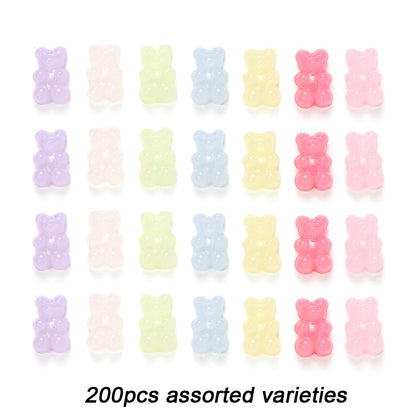 Assorted Bear Acrylic Jewelry Beads