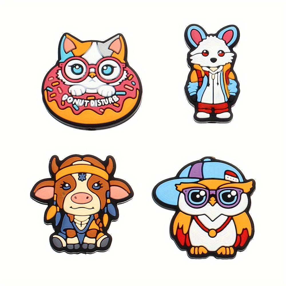 Silicone Owl and Fox Focus Spacer Beads