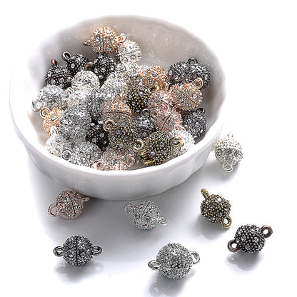5 Pairs 14×8mm Rhinestone Magnetic Jewelry Clasps