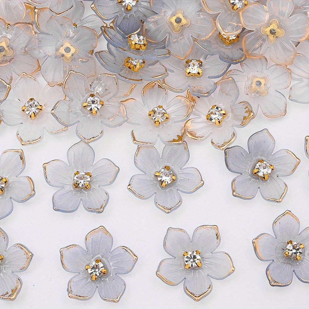 Gradient Five-Petal Flower Acrylic Beads