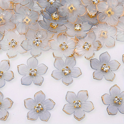 Gradient Five-Petal Flower Acrylic Beads