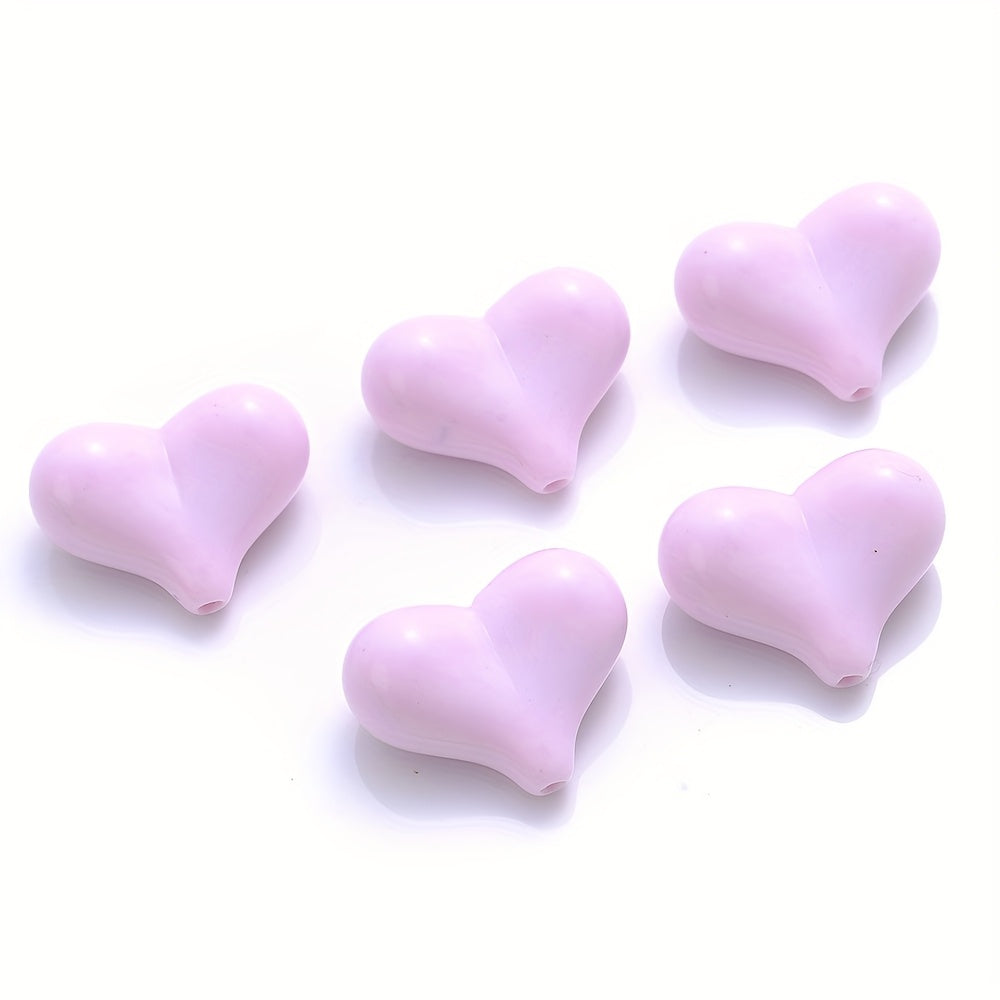 20PCS 17×21mm Multicolor Acrylic Heart Spacer Beads