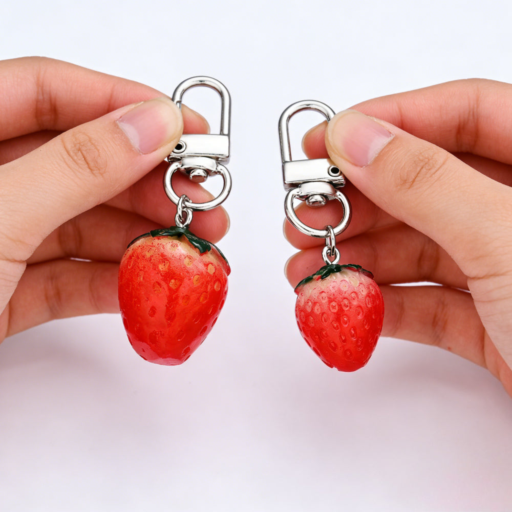 3D Strawberry Resin Pendant Charms