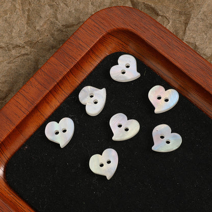 20PCS White Heart Resin Double-Hole Buttons