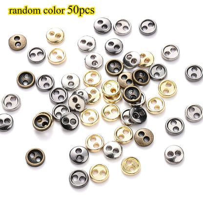 50-Piece 3/4/5 mm Mini Metal Sewing Buttons