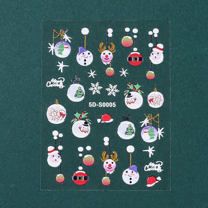 Christmas 5D Embossed Nail Art Stickers