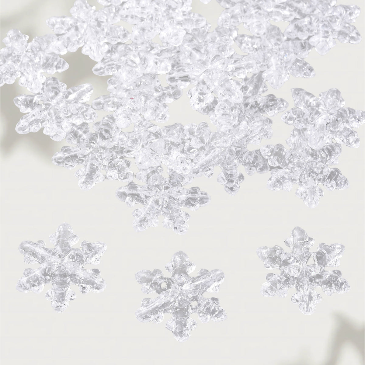 10PCS 27×31mm Snowflake Acrylic Spacer Bead Set