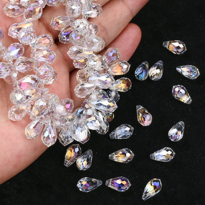 90/95pcs 5/6/8mm Glass Water Droplet Transparent AB Beads