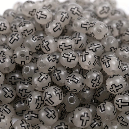 Round Cross Acrylic Beads