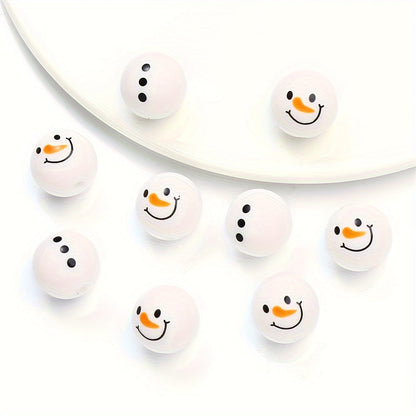 Silicone Snowman Beads