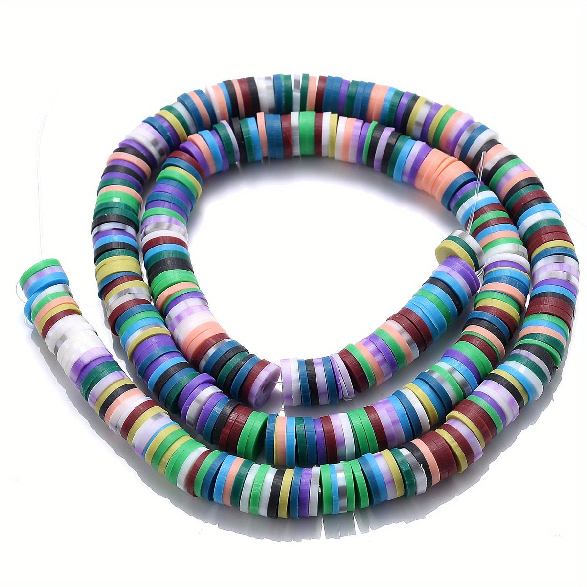 Mixed Color Polymer Clay Flat Beads
