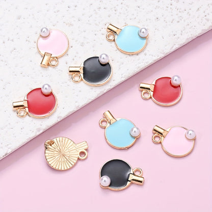 10PCS 12×17mm Colorful Table Tennis Acrylic Pendant Set