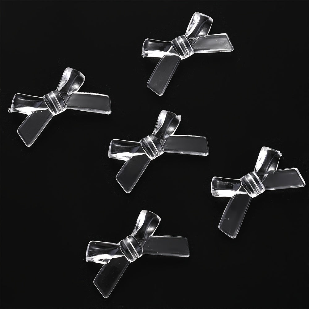 20/50PCS 2×3.4cm Transparent Bow Acrylic Embellishment Beads