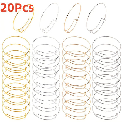 20PCS 53/65mm Adjustable Alloy Ring Set