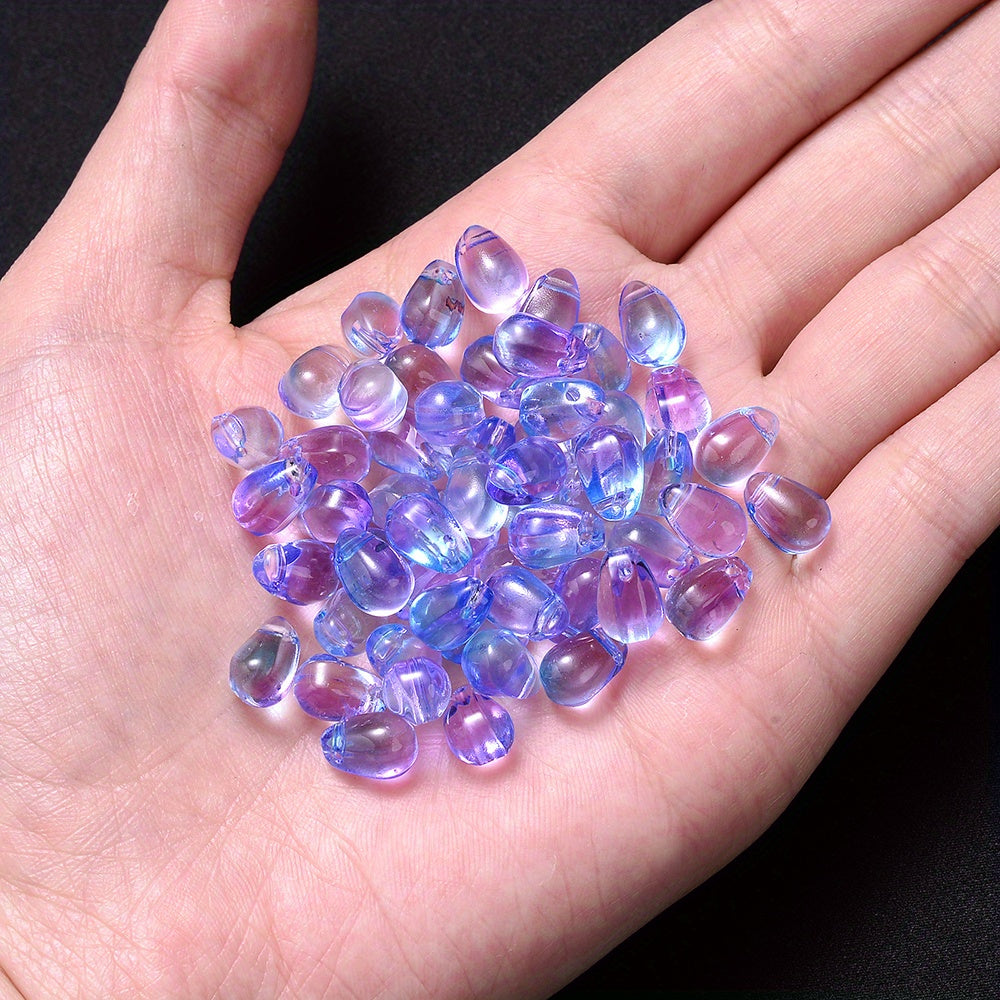 10PCS AB Water Drop Crystal-Style Bead Set