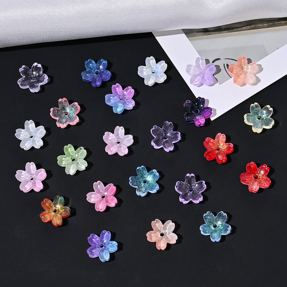 Gradient Sakura Glass Flower Beads