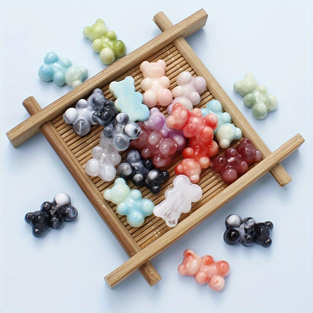 20PCS 12×19mm Two-Tone Bear Acrylic Bead Set