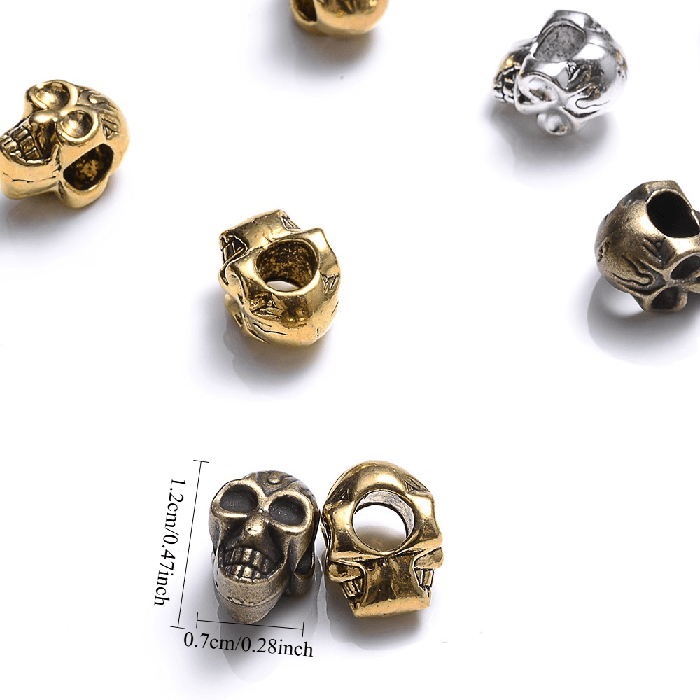 10pcs 7x12mm Vintage Skull Alloy Spacer Beads