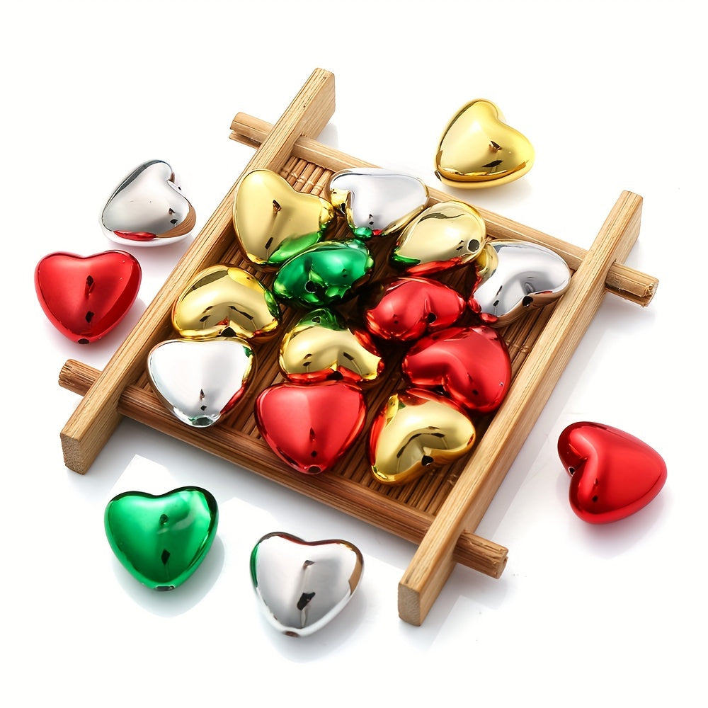 Mixed Color Heart Acrylic Spacer Beads