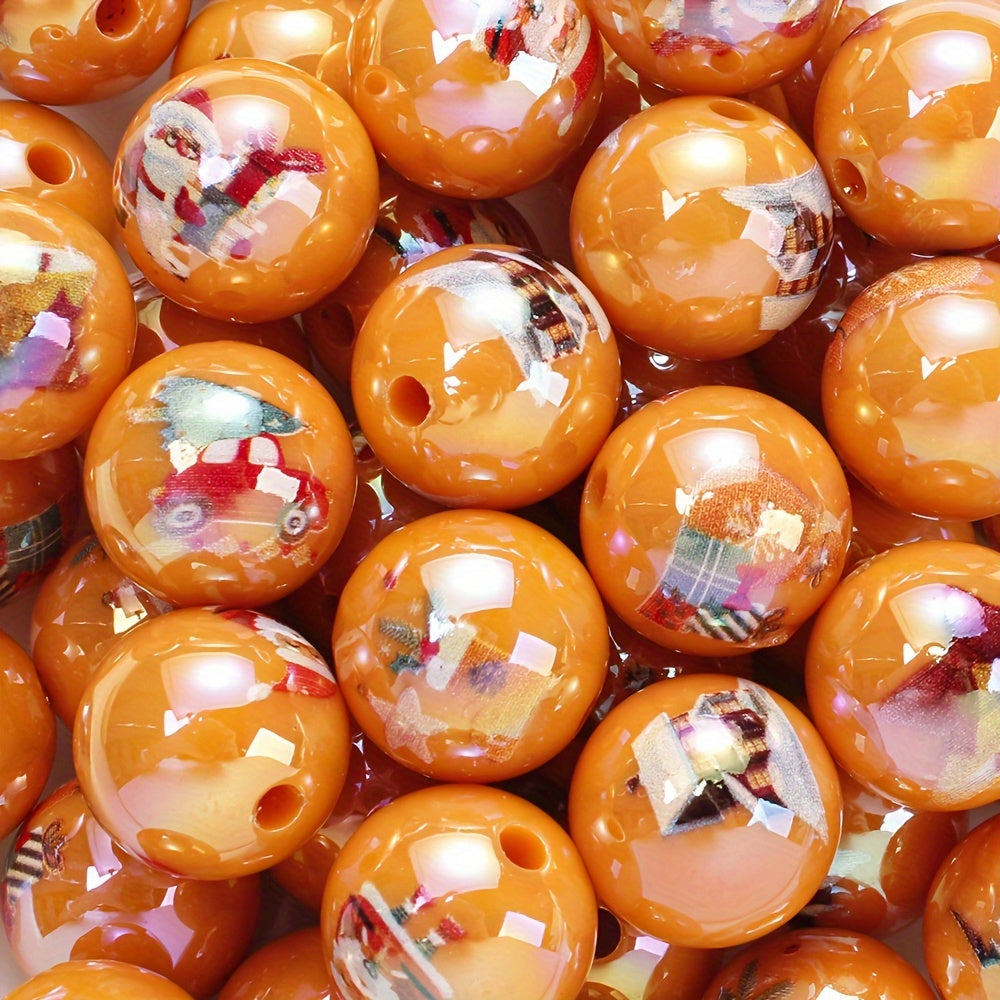 Christmas Printed Acrylic Beads