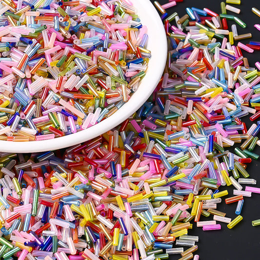Mixed Color Glass Tube Beads