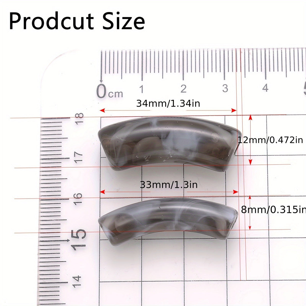 Gradient Curved Acrylic Beads