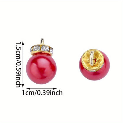 Pink Artificial Pearl Round Pendants