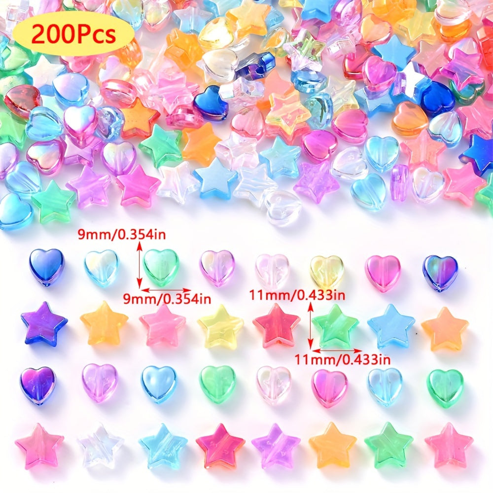 Heart Star Acrylic Beads