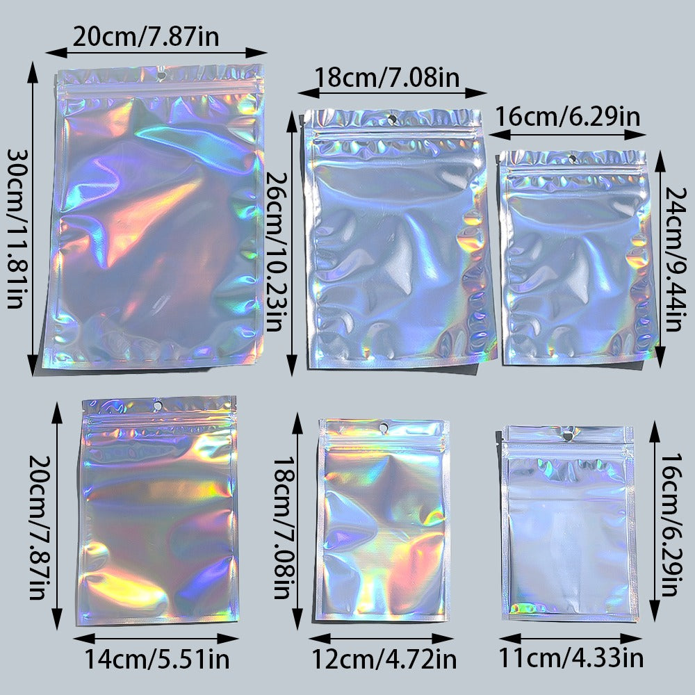 Holographic Resealable Packaging Bags