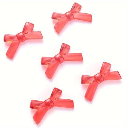 20/50PCS 2×3.4cm Transparent Bow Acrylic Embellishment Beads