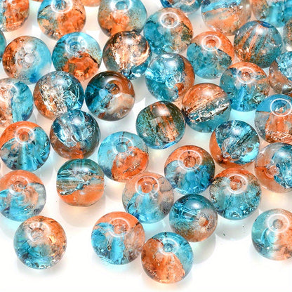 100PCS 8mm Gradient Glazed Flower Bead Set
