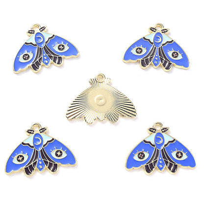 Colorful Alloy Moth and Butterfly Pendant Charms