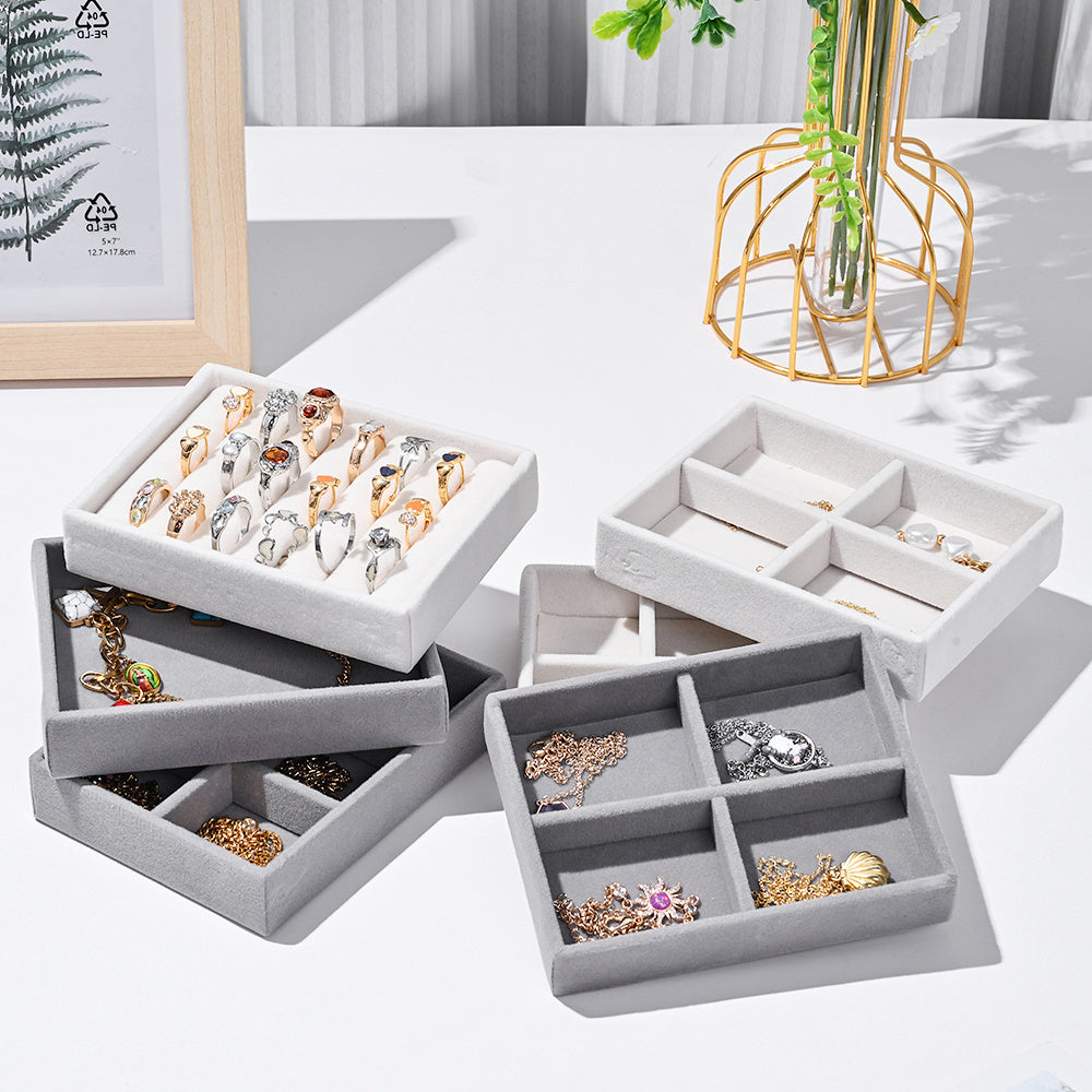 Elegant Velvet Jewelry Display Trays