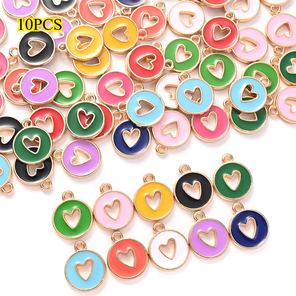 Valentine's Day Round Openwork Heart Alloy Charms