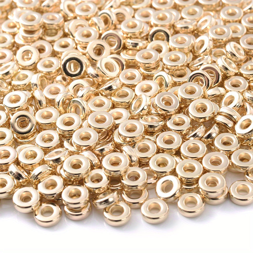 100PCS 6mm CCB Large Hole Flat Wheel Spacer Bead Set