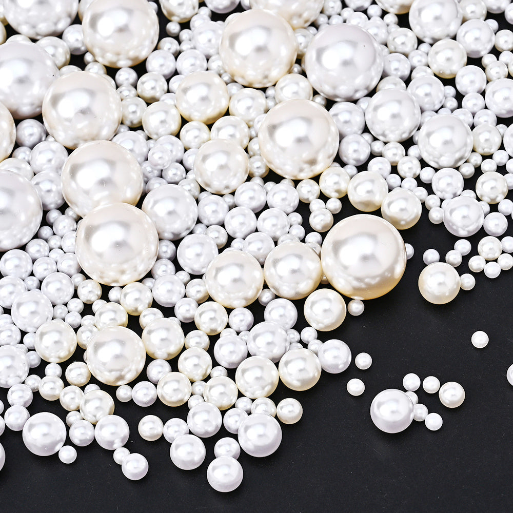 3300pcs 4-20mm Mix Size Aritificial Pearl Beads Bulk (no Hole) Acrylic