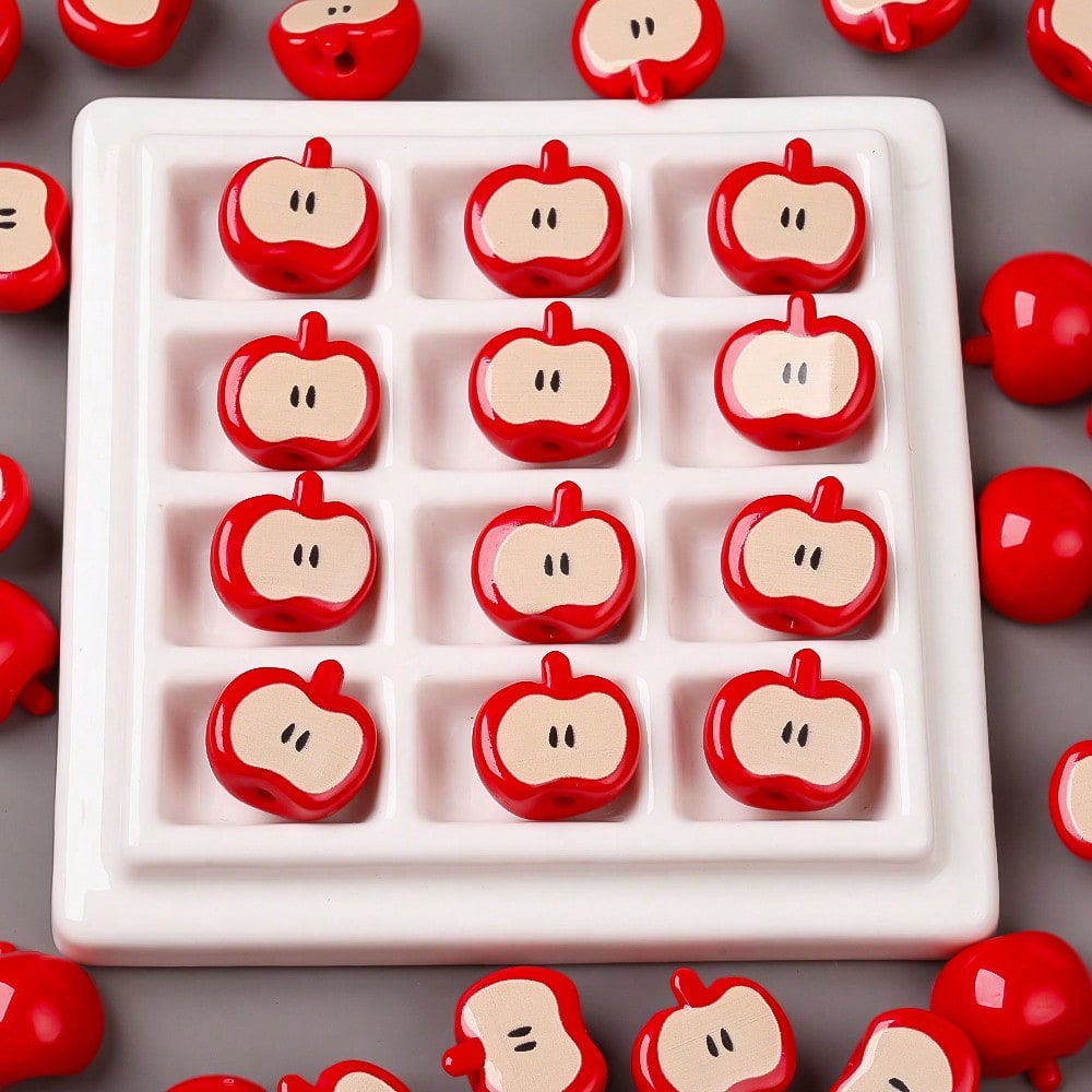 Christmas Red Apple Acrylic Beads