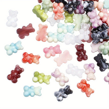 20PCS 12×19mm Two-Tone Bear Acrylic Bead Set