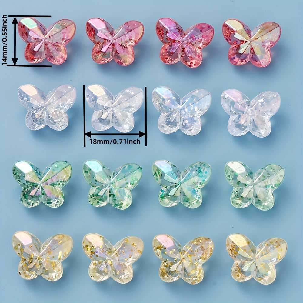 Vibrant Transparent Acrylic Butterfly Beads