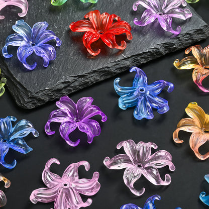 Transparent Gradient Iris Flower Beads