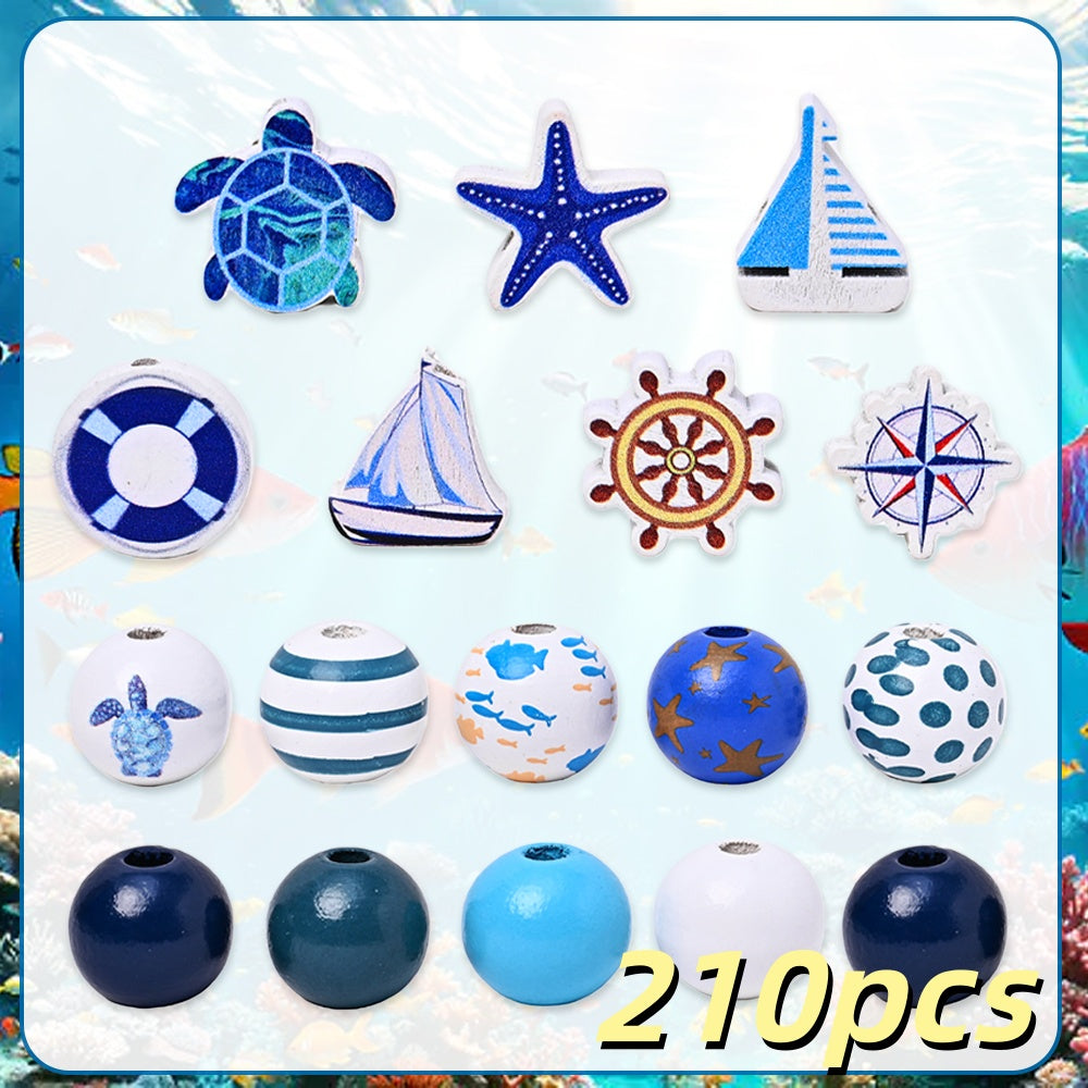 Nautical-Themed Wooden Beads