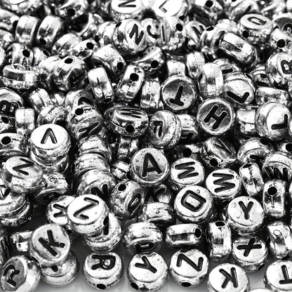 100PCS 4×7mm Heart-Shaped A-Z Letter Acrylic Bead Set