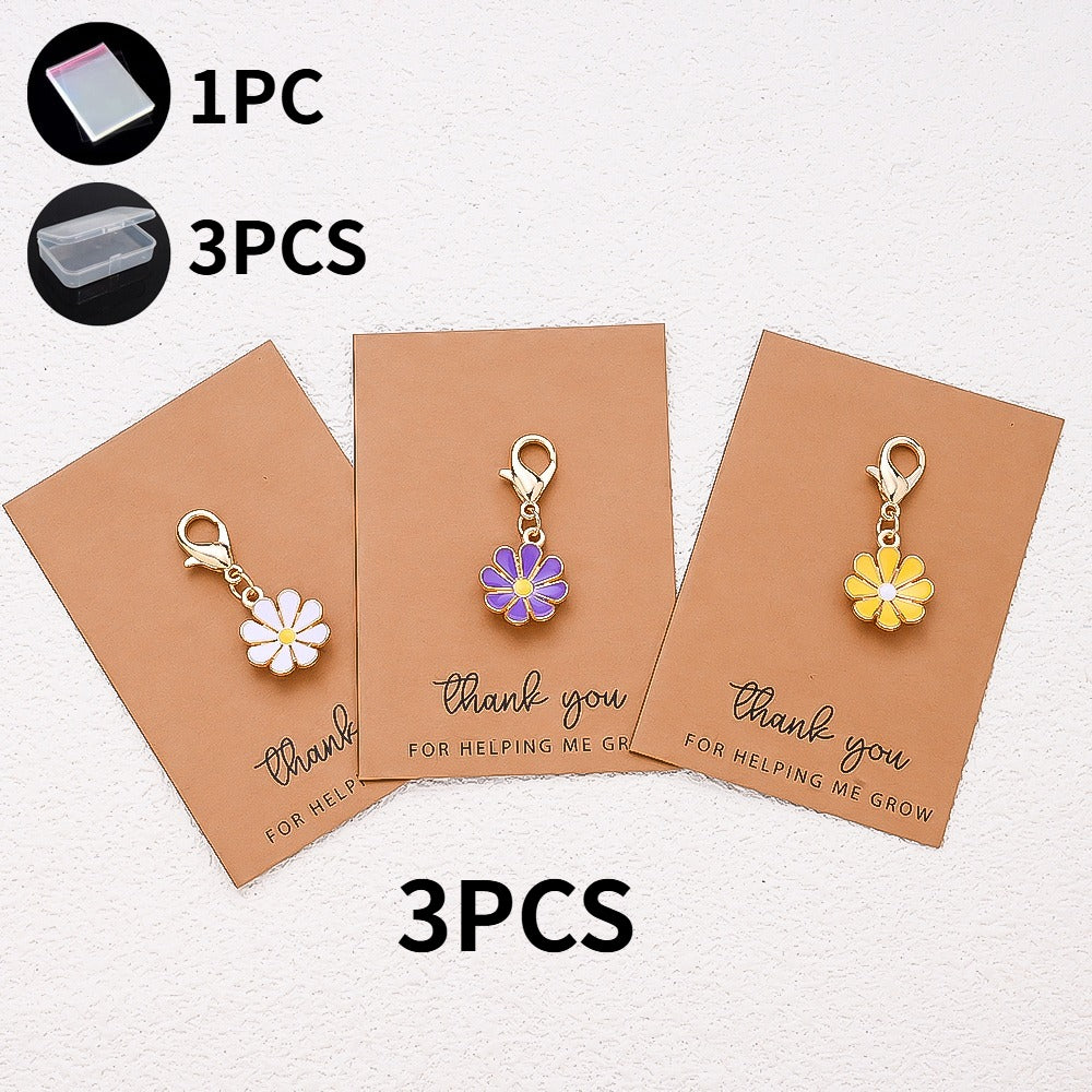Alloy Flower Keychain Set