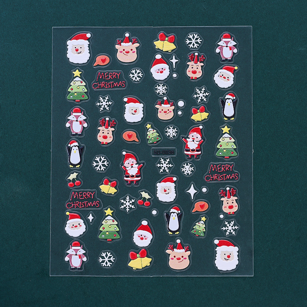 Christmas 5D Relief Nail Art Stickers