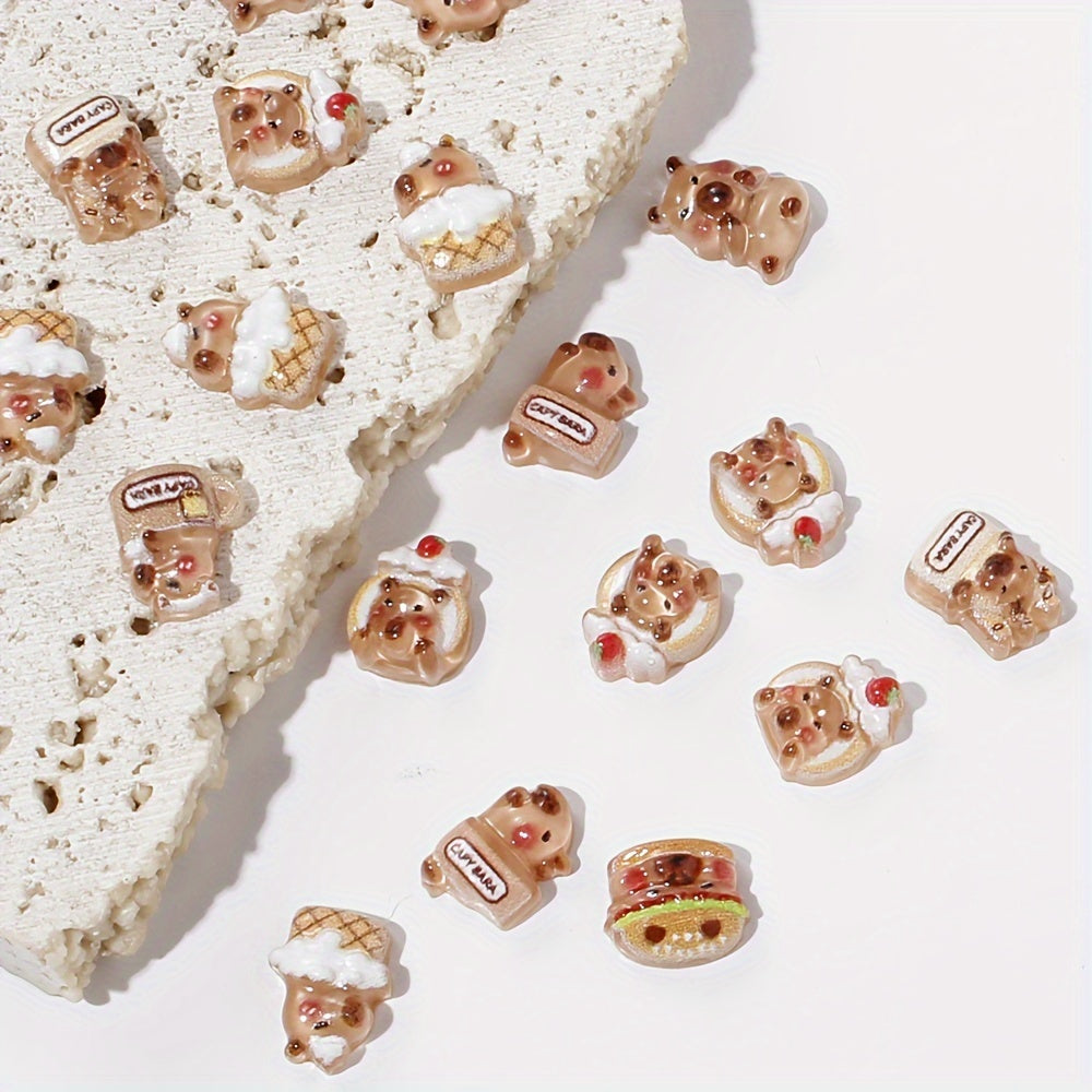 Brown Capybara Resin Patch Beads