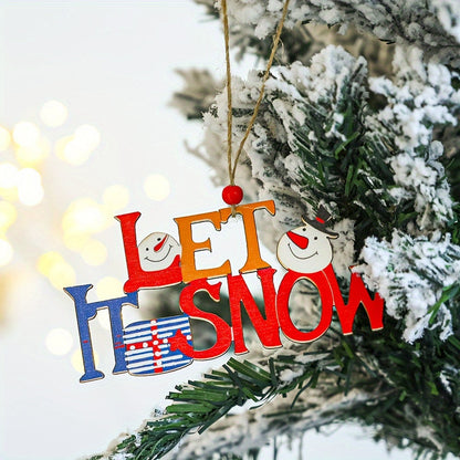 Wooden Merry Christmas Decorative Pendant