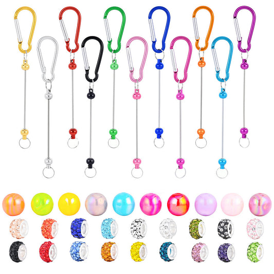 D-Shaped Beadable Keychain Kits