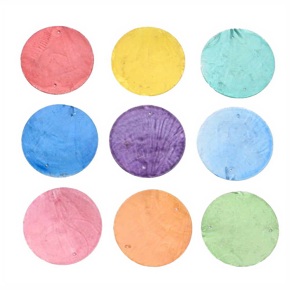 10-Piece Round Ocean Stone Pendants