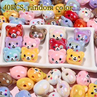 Shiny UV Bear Head Beads