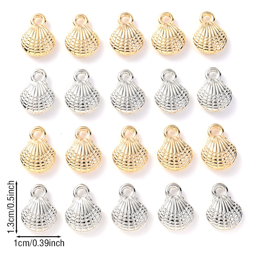 Gold and Silver CCB Shell Pendant Beads